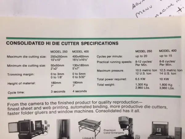 Consolidated Hi-Die Model 250 - Image 3